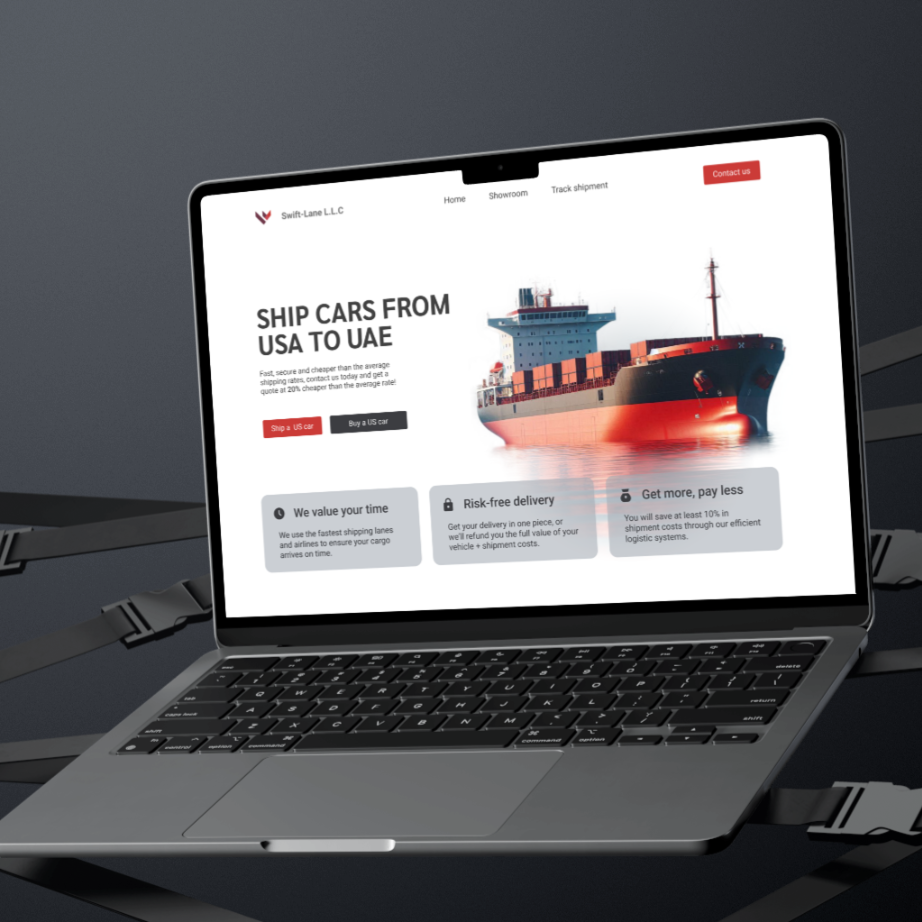 Three Line Shipments landing page prototype